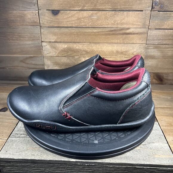 Kuru Kivi Shoes Womens Sz 11 Black Leather Slip On Comfort Flat Loafers Sneakers - Picture 3 of 10